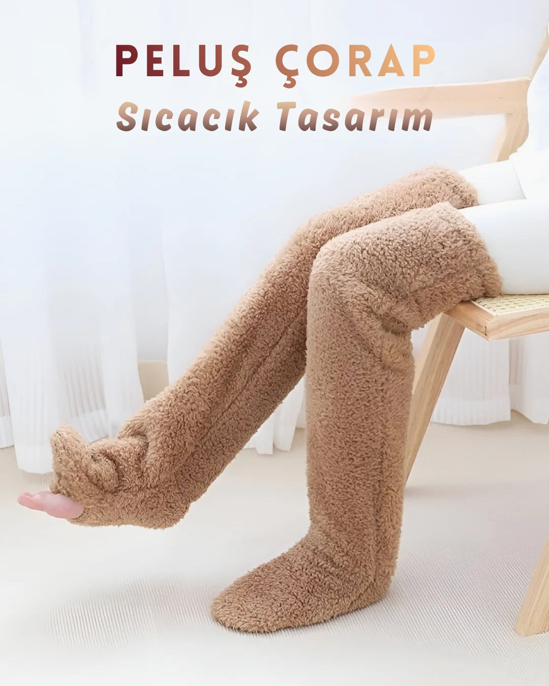 Uzun Peluş Çorap