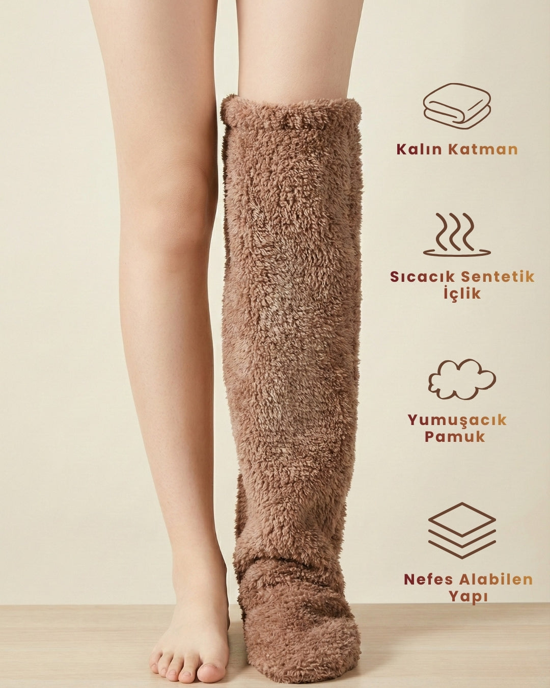 Uzun Peluş Çorap